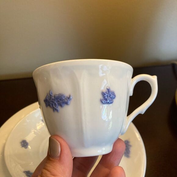 Adderleys Chelsey Blue Lavender Tea Cup Saucer‎ Dessert Breakfast Plate Antique - Picture 11 of 14